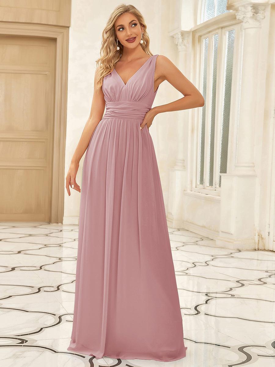 Vanessa | Sleeveless Pleated Party Dress with V-Neck