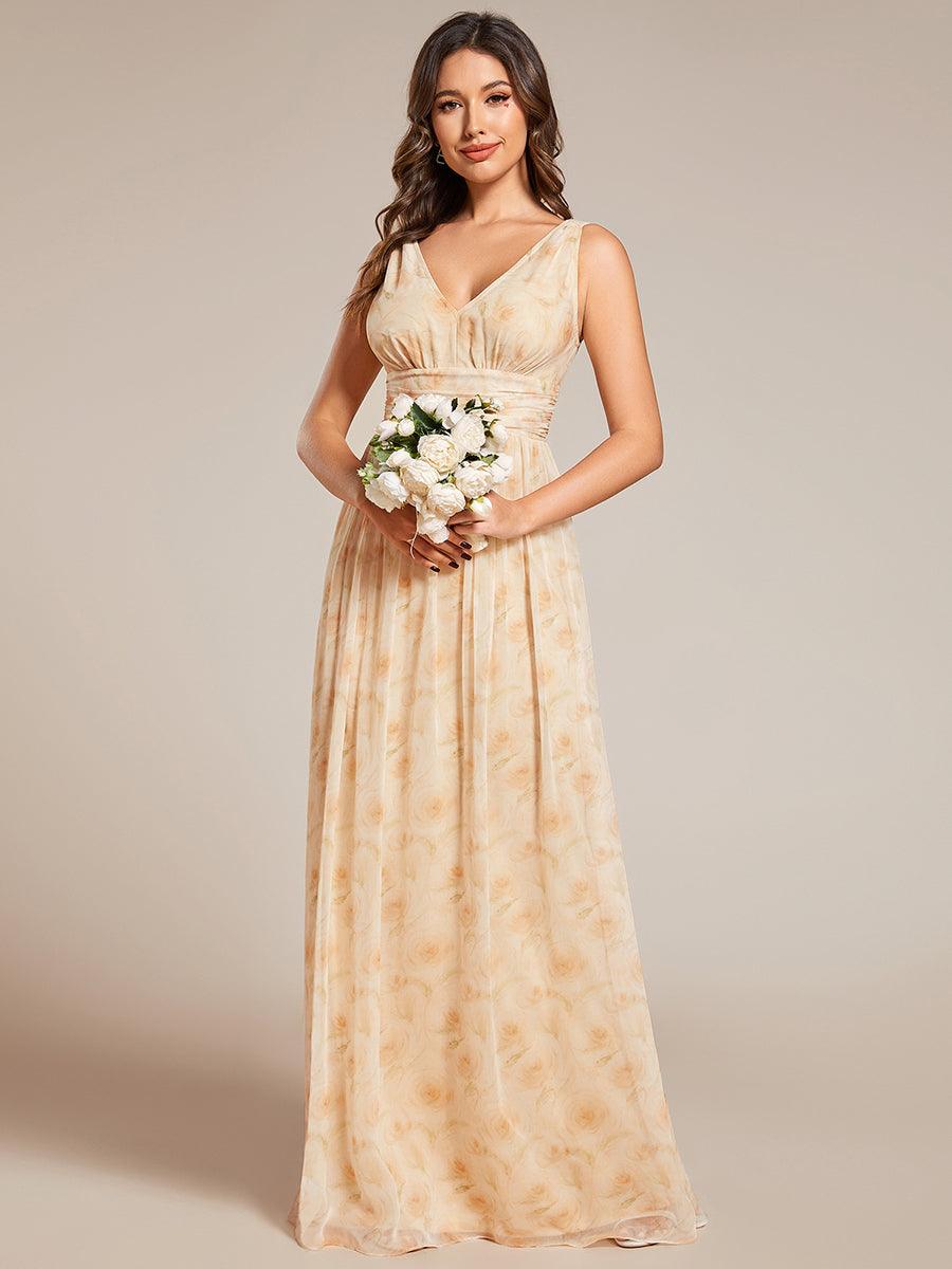 Vanessa | Sleeveless Pleated Party Dress with V-Neck