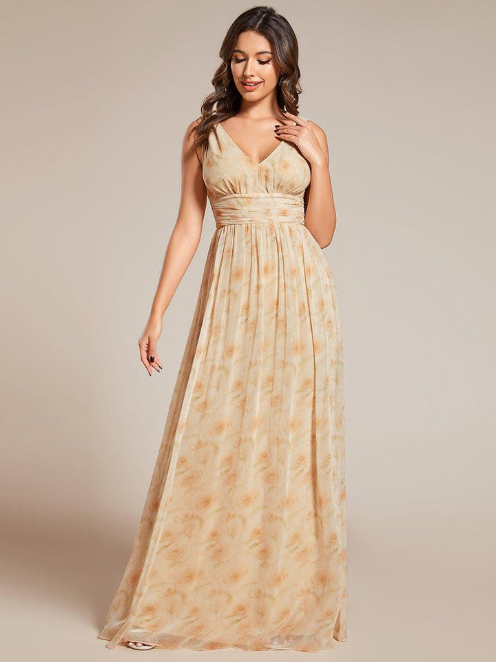 Vanessa | Sleeveless Pleated Party Dress with V-Neck