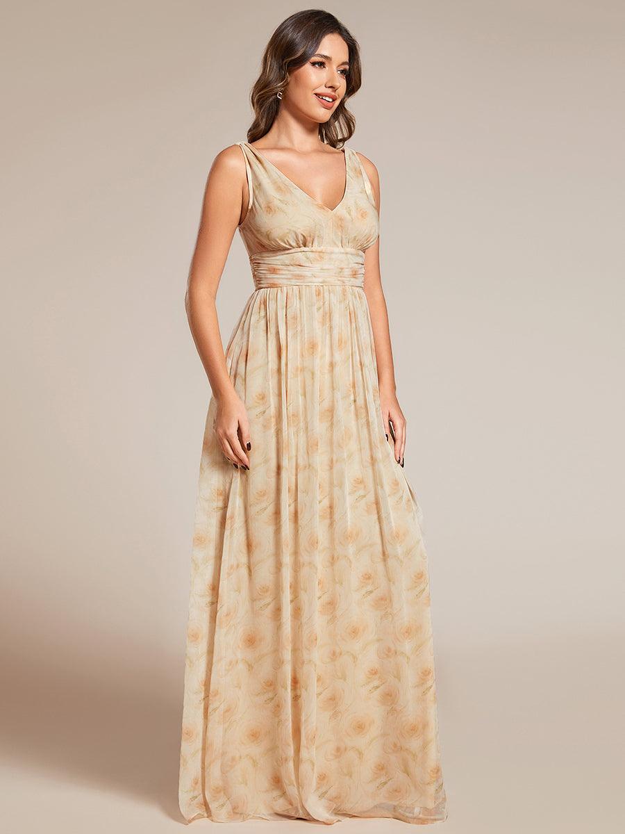 Vanessa | Sleeveless Pleated Party Dress with V-Neck