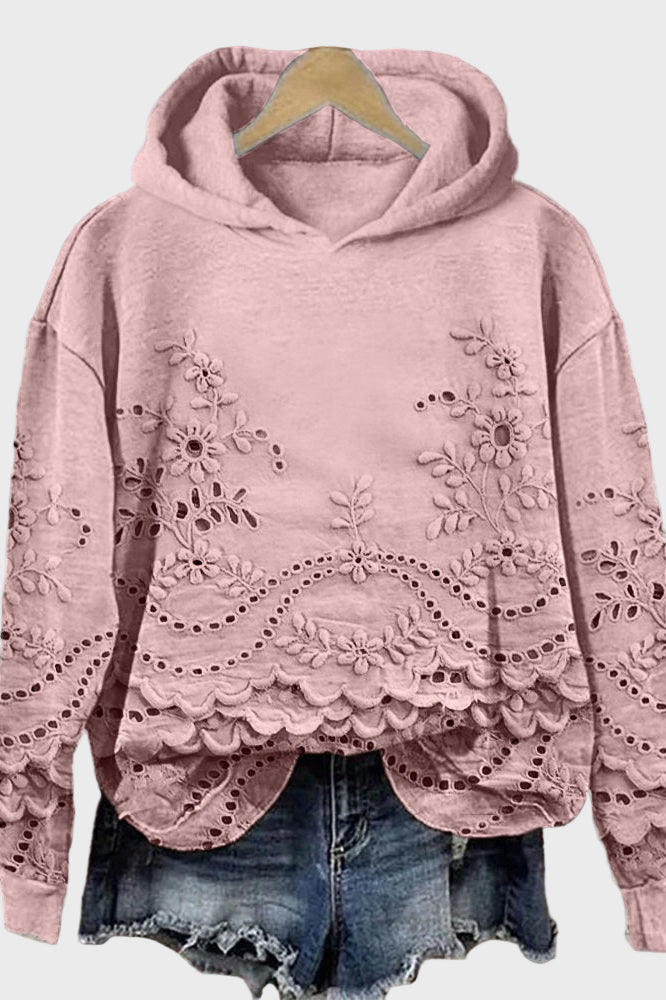 Hooded Sweatshirt in Lace