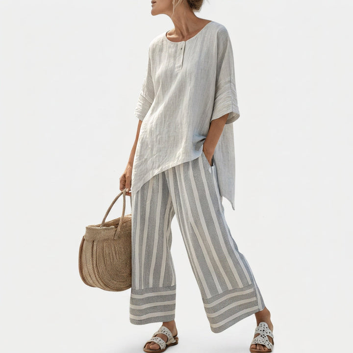 Clarice | Asymmetrical Blouse Set