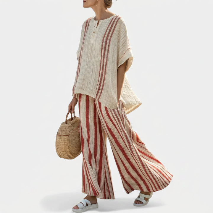 Vanna | Elegant Set with Red Stripes