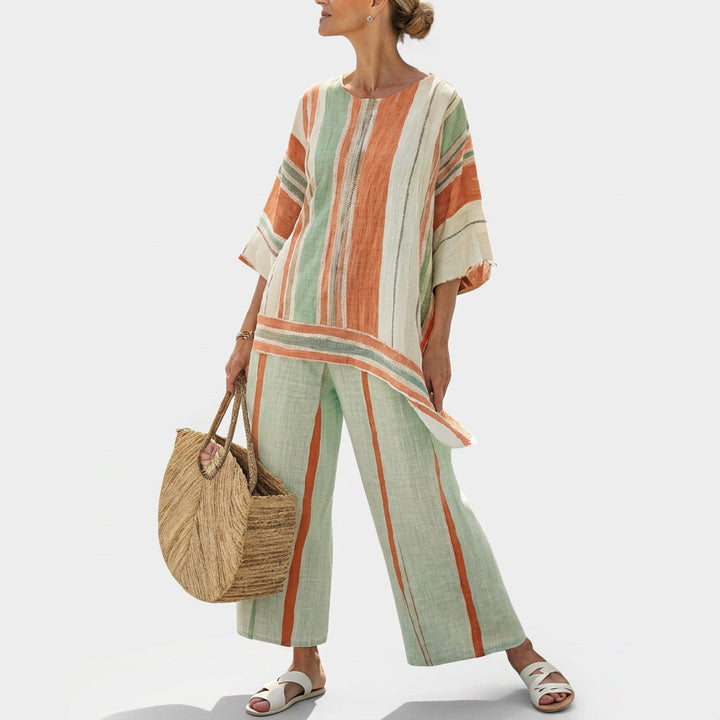 Delia | Linen Set with Stripes