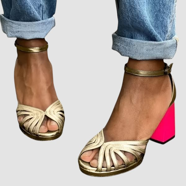 Milviana | Classic sandals with ankle strap and open toe