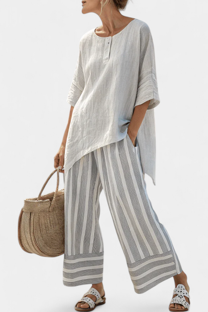Clarice | Asymmetrical Blouse Set