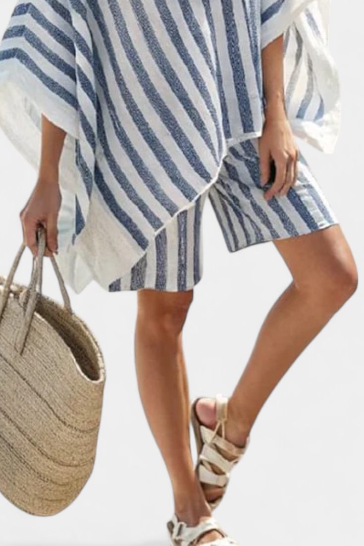 Selah | Striped Set Blouse and Shorts