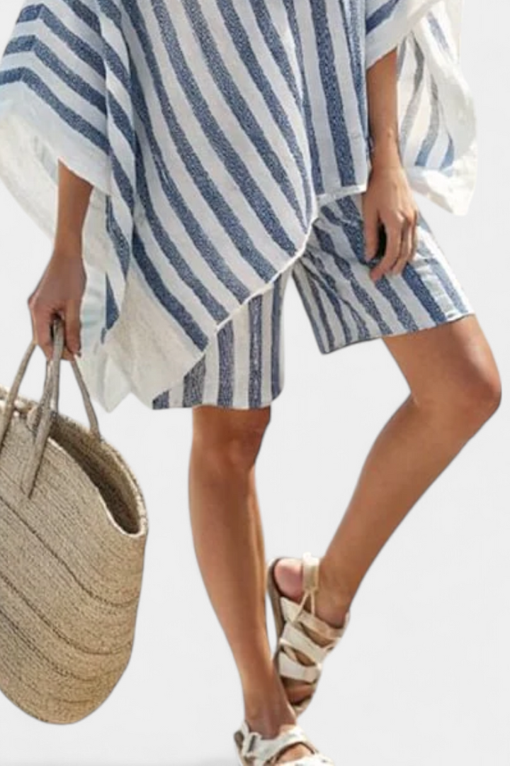 Selah | Striped Set Blouse and Shorts