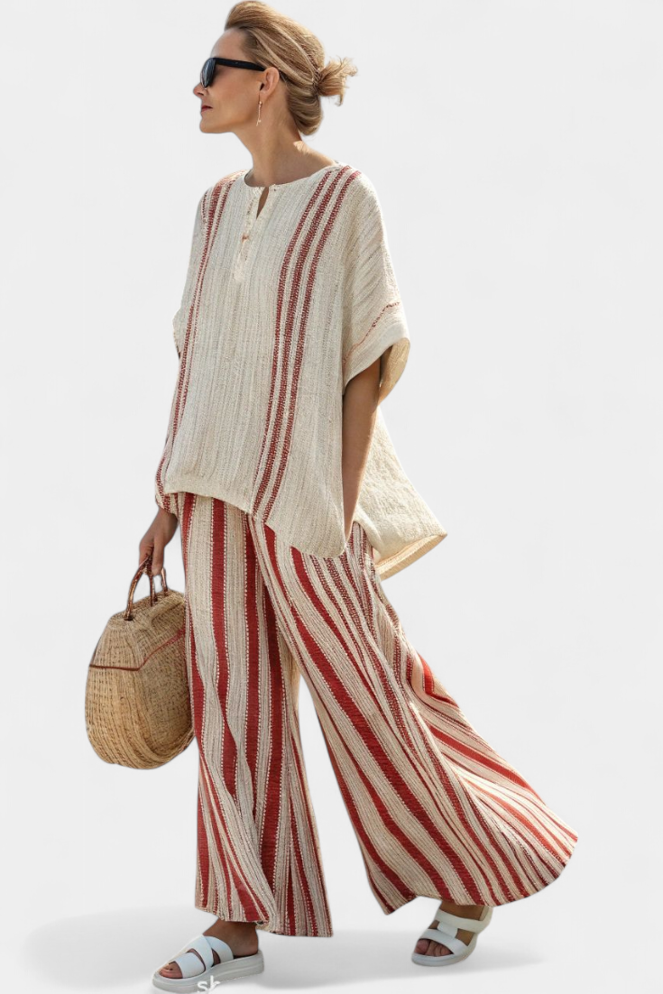 Vanna | Elegant Set with Red Stripes