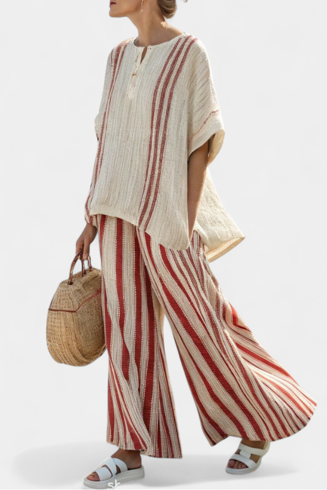 Vanna | Elegant Set with Red Stripes