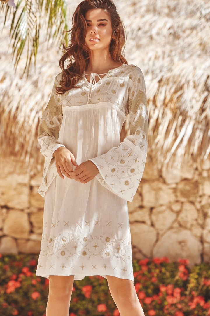 Summer | Long Dress with Sand Embroidery