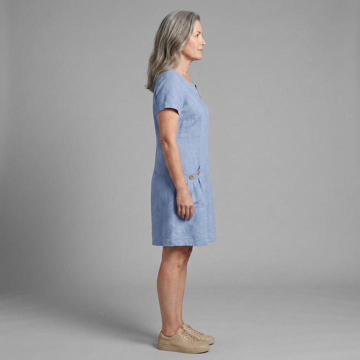 VICTORIA | Cotton Dress with Zipper Pocket