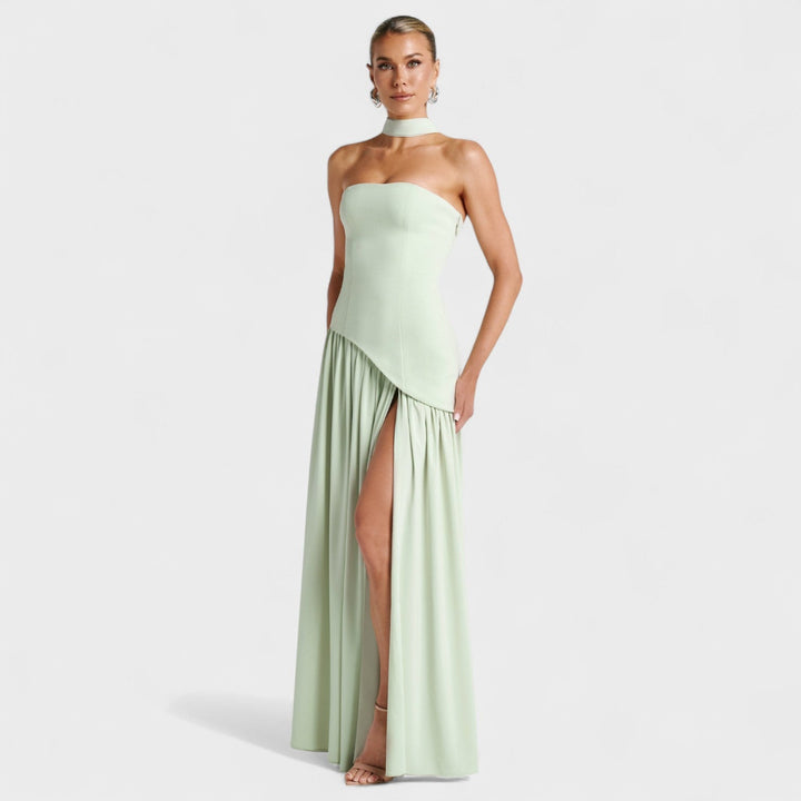 Megan | Asymmetrical Cut Mint Dress