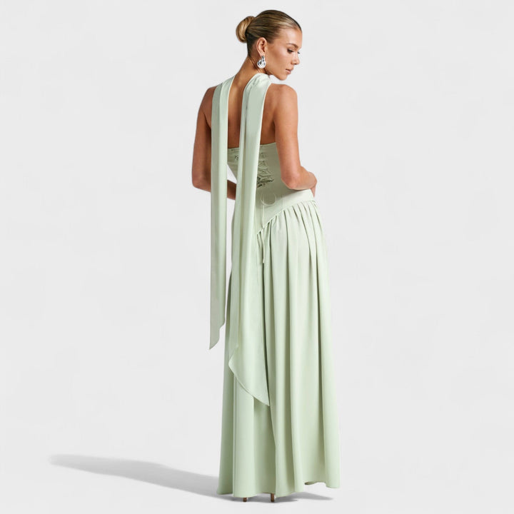 Megan | Asymmetrical Cut Mint Dress
