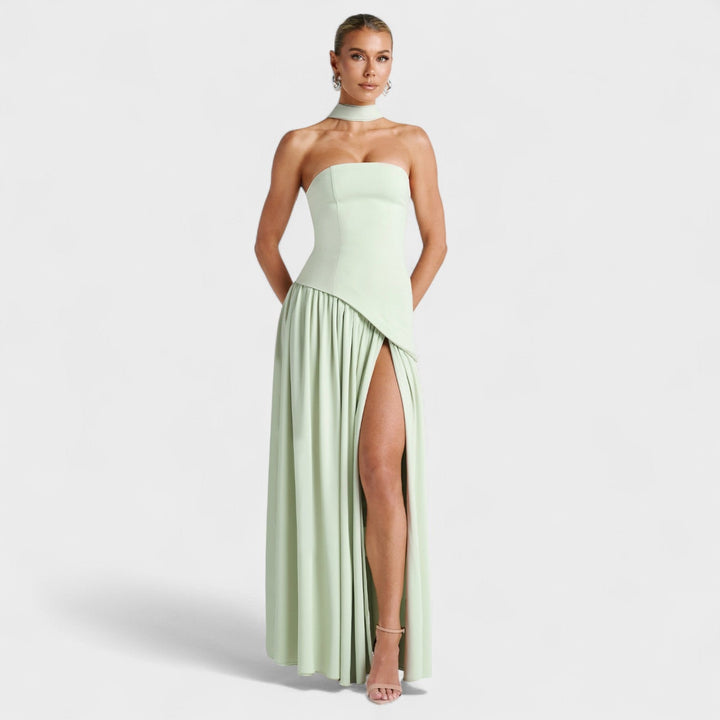 Megan | Asymmetrical Cut Mint Dress