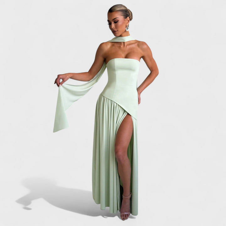 Megan | Asymmetrical Cut Mint Dress