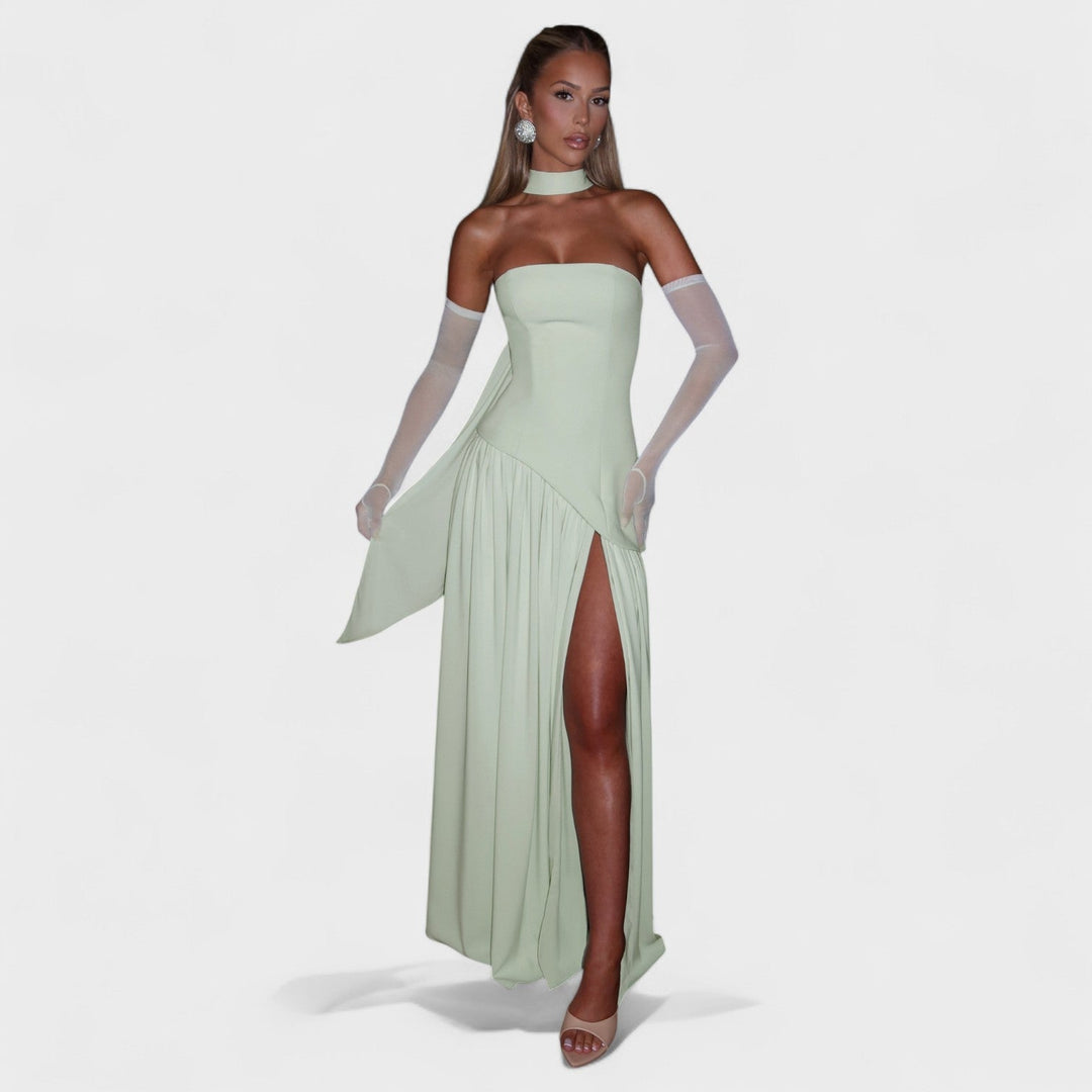 Megan | Asymmetrical Cut Mint Dress