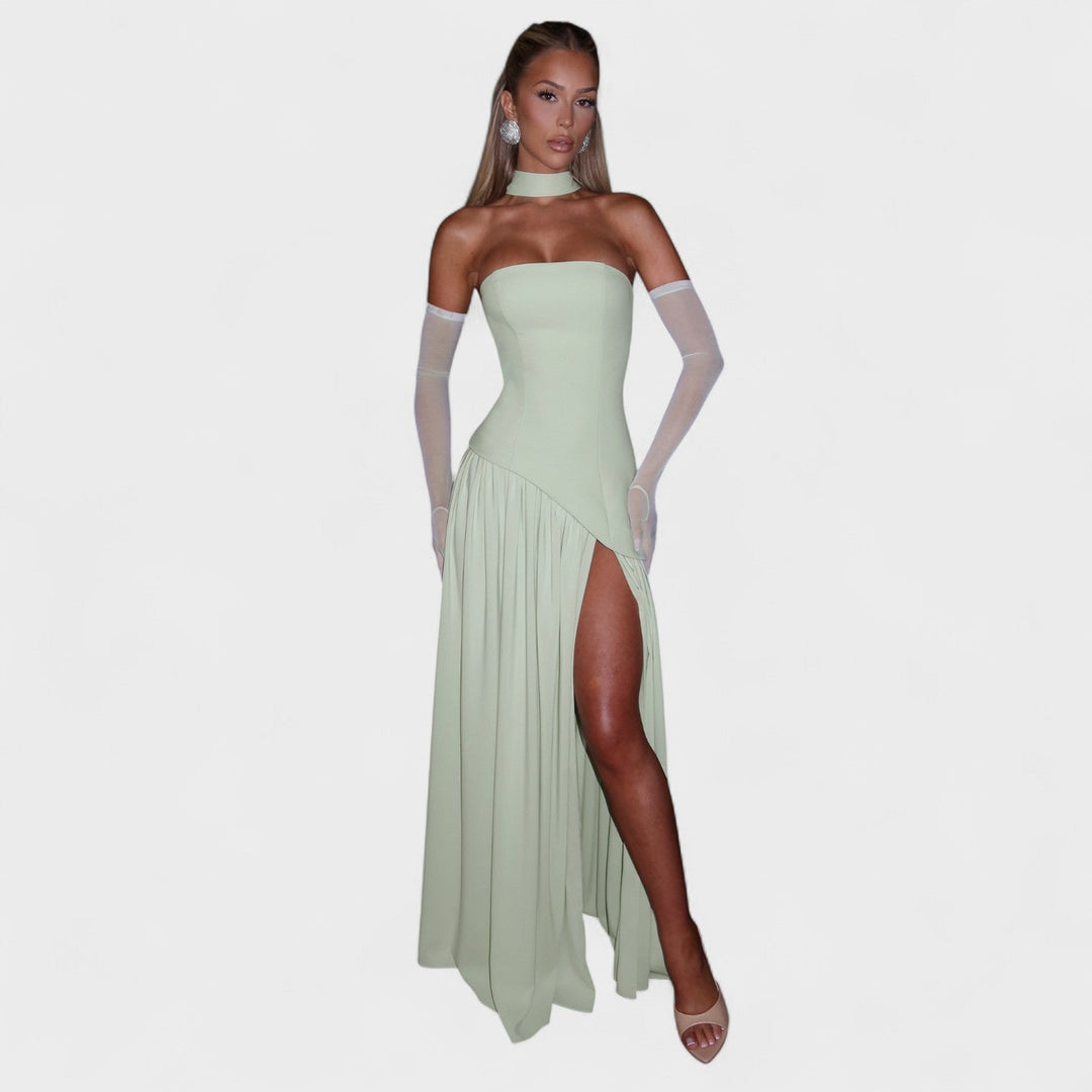 Megan | Asymmetrical Cut Mint Dress