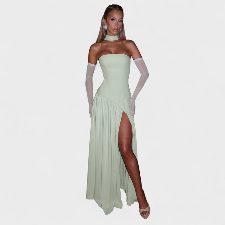 Megan | Asymmetrical Cut Mint Dress