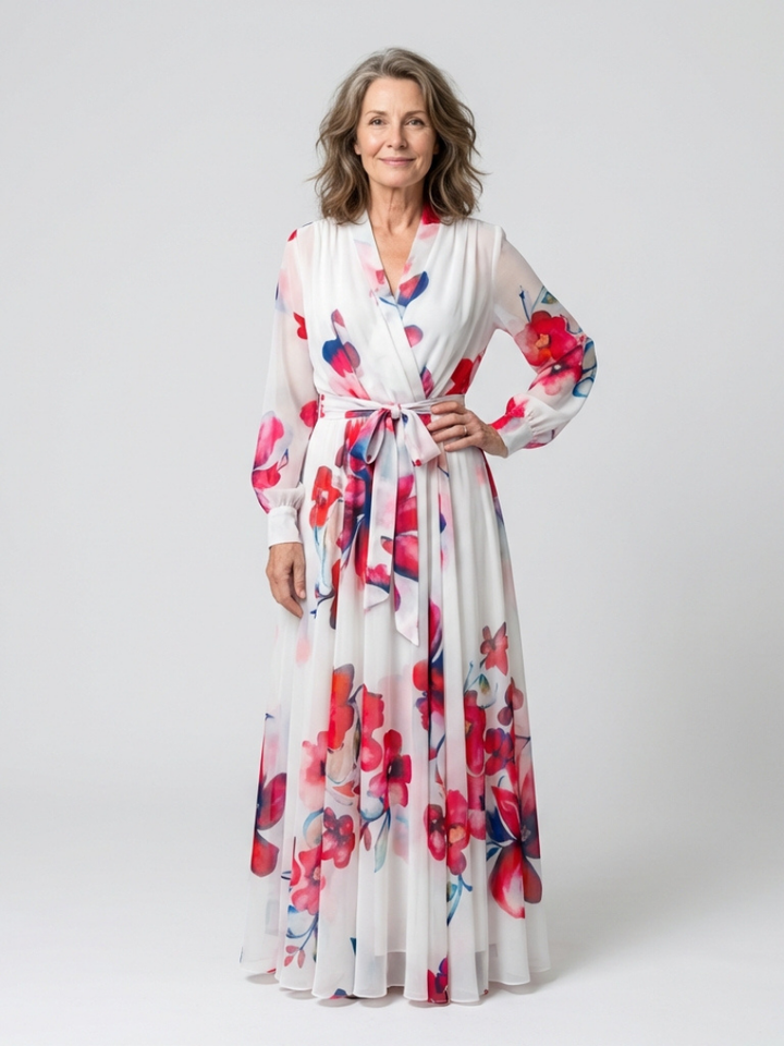Amanda | Floral Long Sleeve Maxi Dress