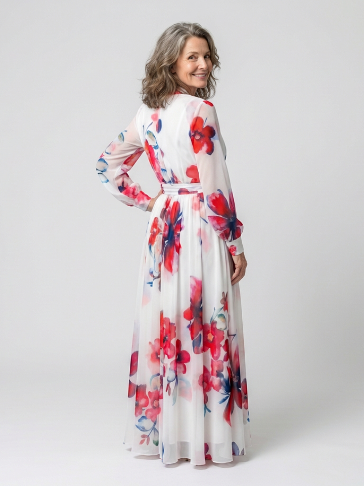 Amanda | Floral Long Sleeve Maxi Dress