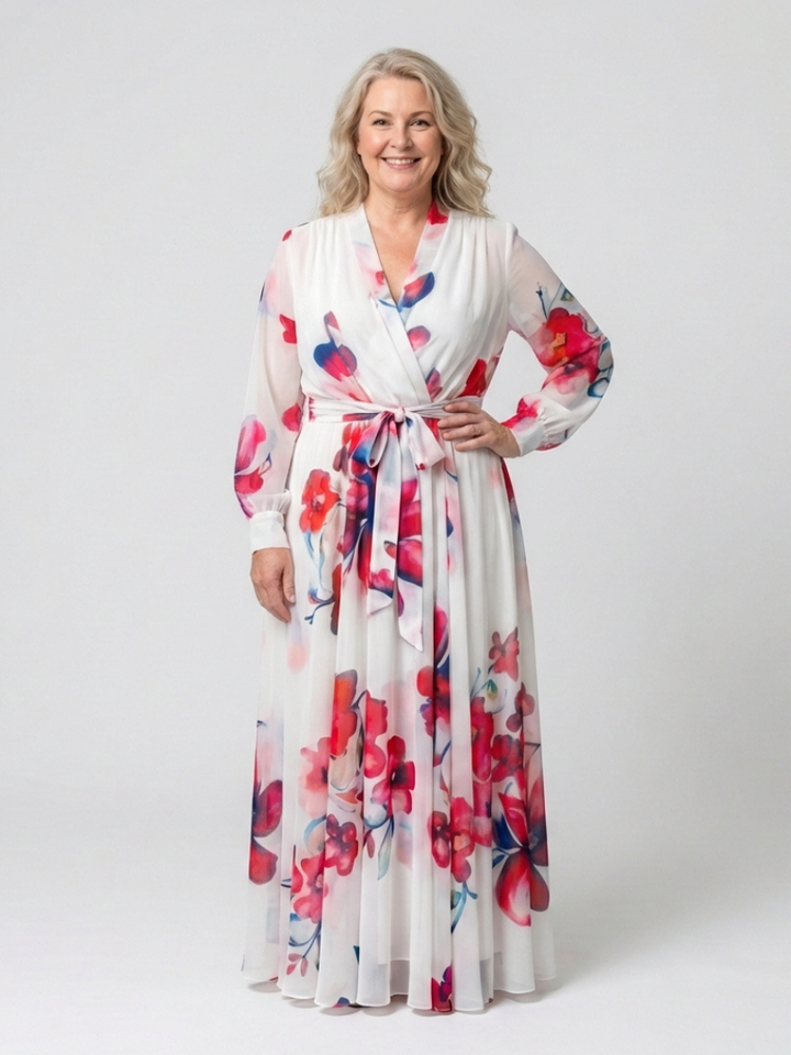 Amanda | Floral Long Sleeve Maxi Dress