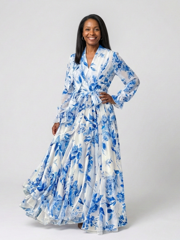 Amanda | Floral Long Sleeve Maxi Dress