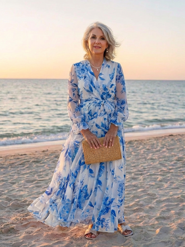 Amanda | Floral Long Sleeve Maxi Dress