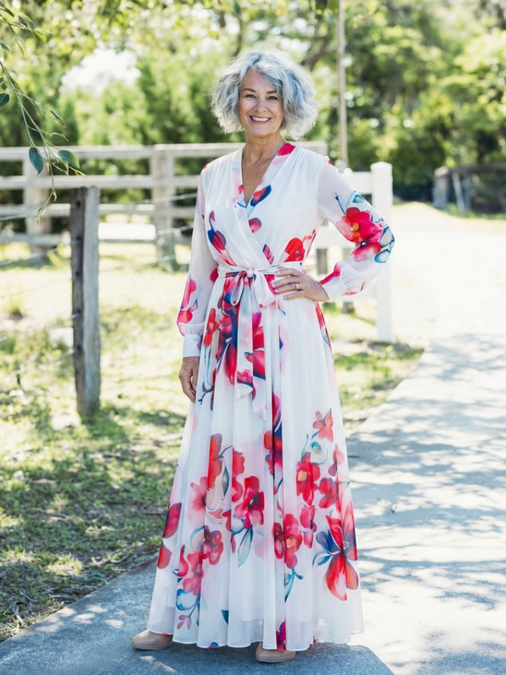 Amanda | Floral Long Sleeve Maxi Dress