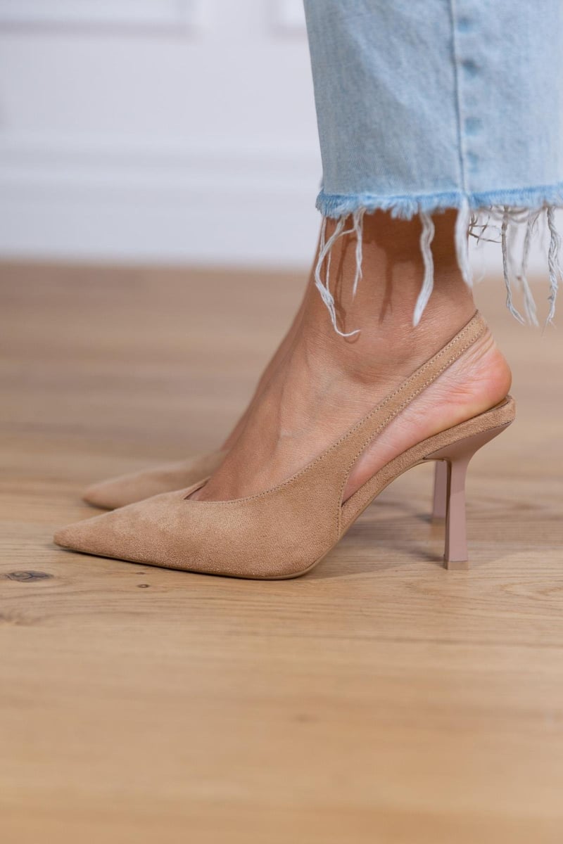 Marlowe | Slingback pumps in nude with a thin heel