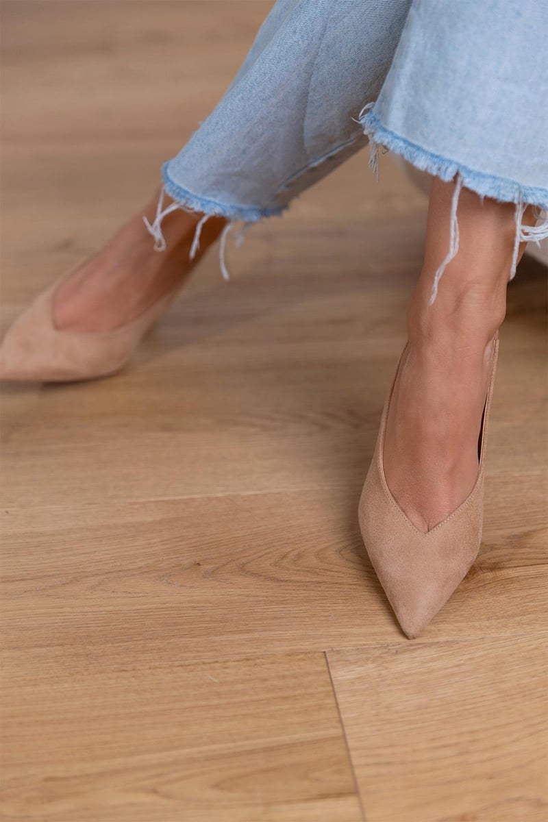 Marlowe | Slingback pumps in nude with a thin heel