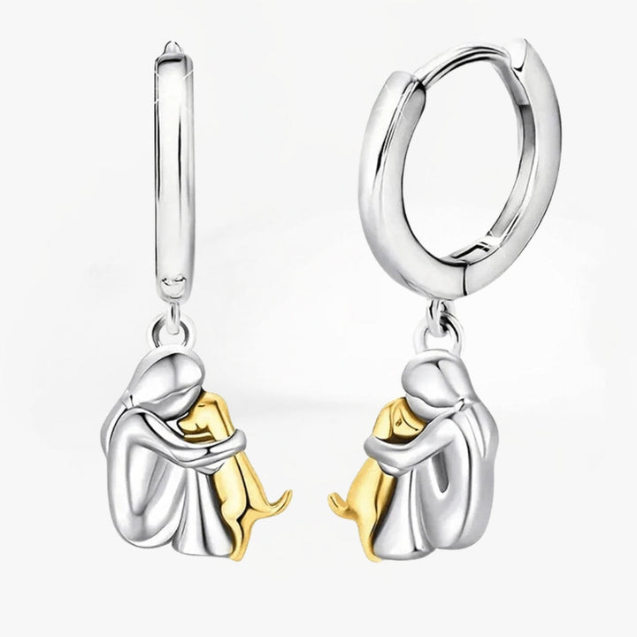 Dog Embrace - Earrings (Round Closure)