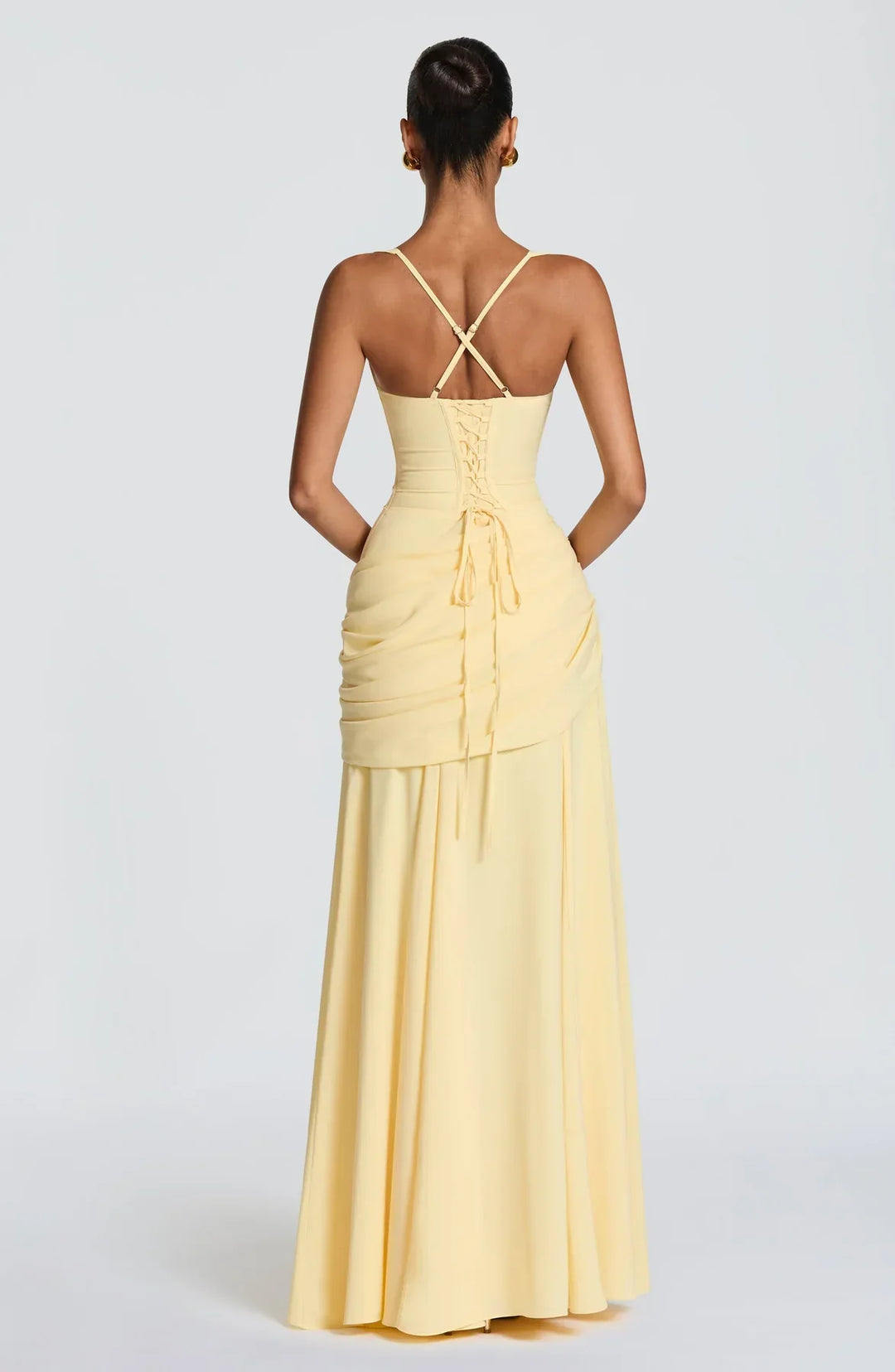 Hailey | Maxi dress with heart-shaped neckline and asymmetrical ruching