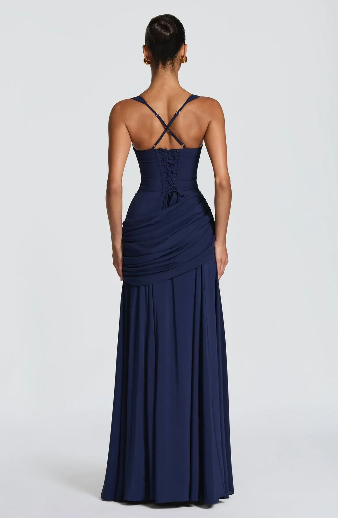 Hailey | Maxi dress with heart-shaped neckline and asymmetrical ruching
