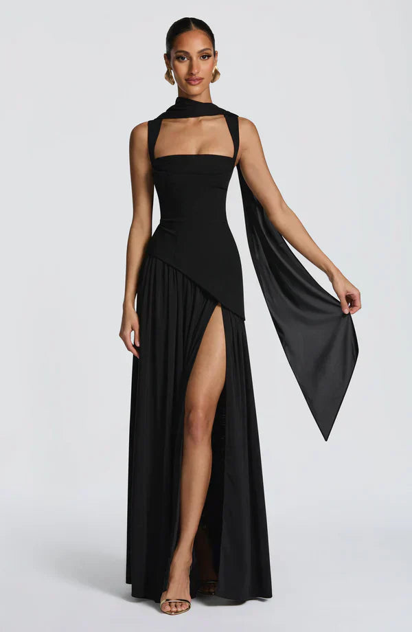 Mackenzie | Long dress with lacquered effect