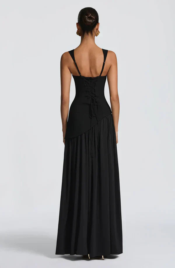 Mackenzie | Long dress with lacquered effect