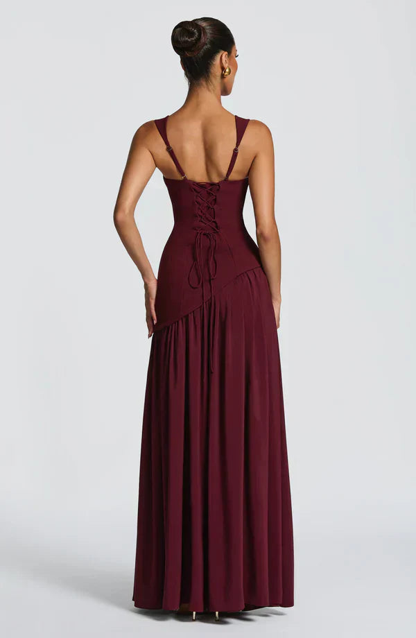 Mackenzie | Long dress with lacquered effect