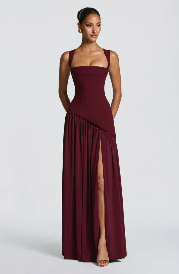 Mackenzie | Long dress with lacquered effect