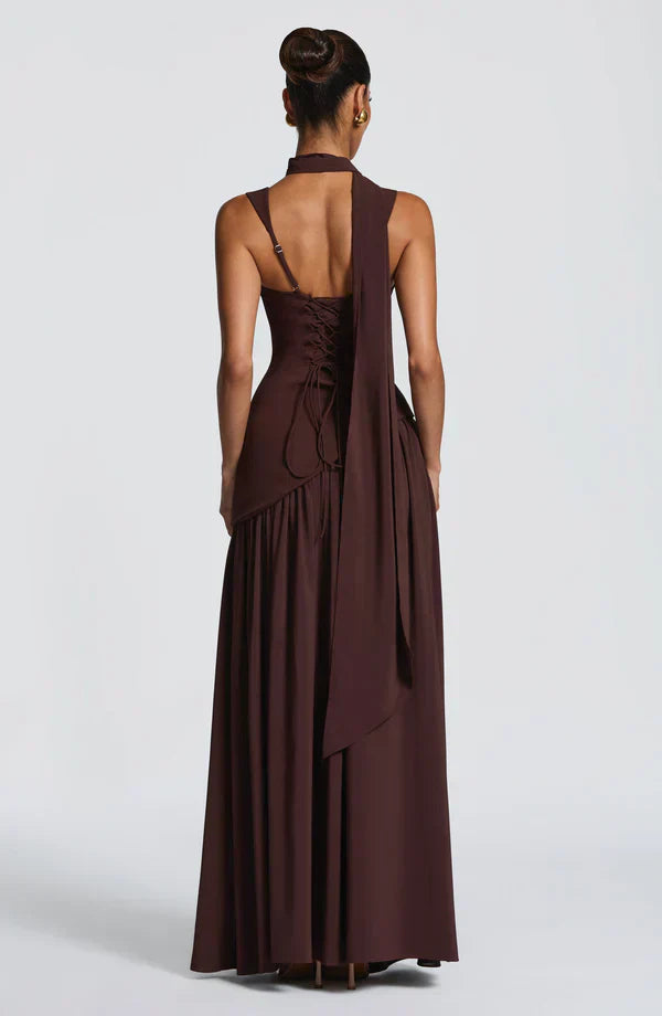 Mackenzie | Long dress with lacquered effect