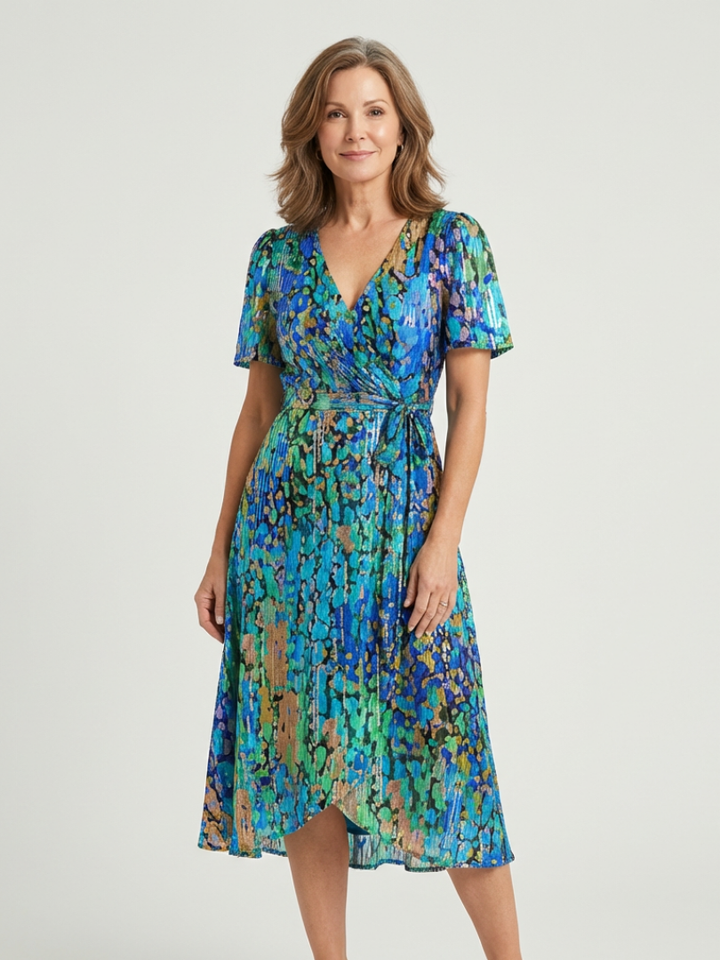 Laura | Midi Dress with Abstract Pattern