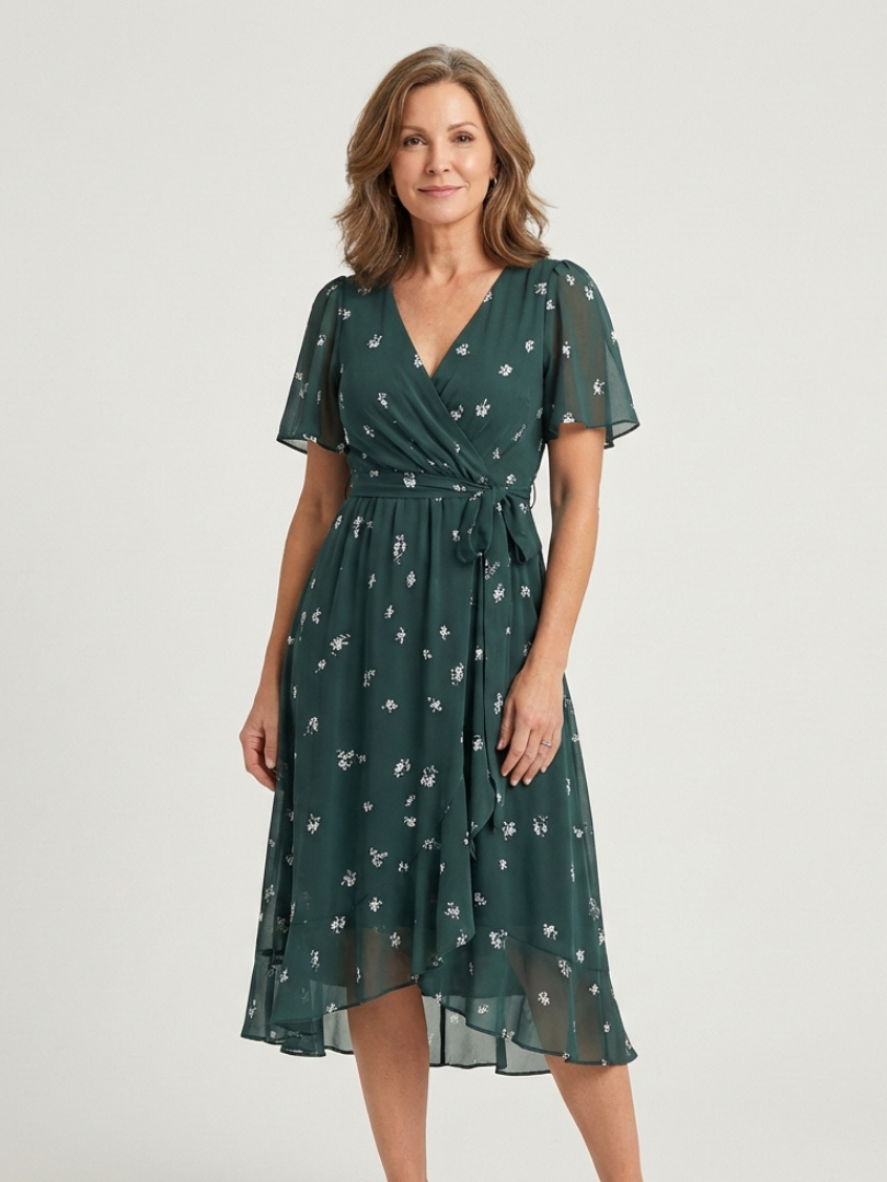 Laura | Midi Dress with Abstract Pattern
