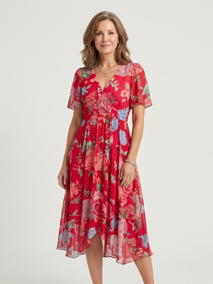 Laura | Midi Dress with Abstract Pattern