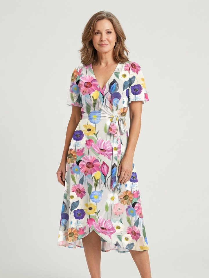 Laura | Midi Dress with Abstract Pattern